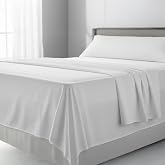 FUSIONHOME Sheet Set 90 x 190/200 White &ndash; 90 cm Bed Sheets &ndash; 3 Piece Complete Bedding, 1 Fitted Sheet, 1 Top Sheet and Pillow