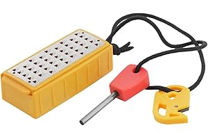 FGUUTYM Allume-feu en magnésium étanche Backcountry Camping Randonnée Chasse Sac à dos Voyage en plein air Kit allume-feu PackPal TinderMaker Équipement de sac à dos ultra léger (jaune, taille unique)