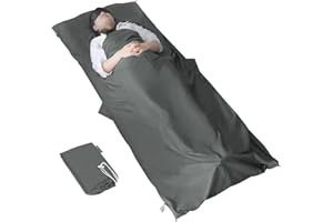 MYCARBON Sacco Lenzuolo 100% di Cotone 220x90cm Sacco a Pelo Traspirante Antibatterico, Anti-odore non Genera Elettricità Statica Lenzuola a Sacco da Viaggio Campeggio Sacco Letto