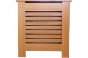 Jack Stonehouse Radiator Cover Modern Horizontal Slat MDF Wood Cabinet, Oak Mini