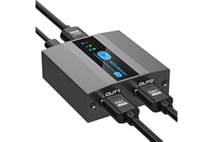 VEDINDUST HDMI 2.1 Splitter1 Entrada 2 Salidas 4K120Hz 8K60Hz Divisor HDMI Soporta EDID HDCP2.3 HDR10 8K UHD para PC TV Xbox DVD PS5 PS4 etc