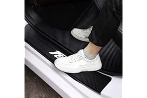 Qirc Protection de seuil de porte de voiture en fibre de carbone - Pour Ford Fiesta - Autocollant décoratif - Accessoires de modélisation - Blanc