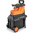 LSRL Garden Shredder 2500W, Silent Crushing Shredder, Adjustable Cutting Size, Max.45mm Capacity, 55L Collection Box, Shredders and Chippers with Transport Wheel