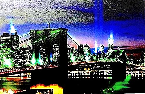 IMAGE LED/DEL BROOKLYN BRIDGE NEW YORK PONT TRÉS GRAND 40*60CM - Tinas Collection