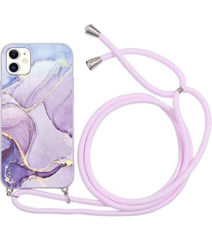 Yirlbey Handyhülle Mit Band Für IPhone 12 – Blumen-Design, Transparent & Stoßfest Mit Halsband