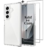 CONSTRAIN - Galaxy Z Fold 7 ile uyumlu Samsung Kılıf K&ouml;şe Korumalı Antişok Şeffaf Silikon Kapak + Ekran Koruyucu Cam Set