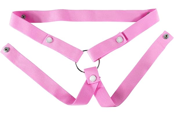 SeLgurFos Ceinture de Chasteté Pour Hommes Cage à Pénis Bande élastique Cock Cage Chastity Belt Cage à Pénis Ajustable Ceinture Auxiliaire Cage de Chasteté Accessoires Jouets Sexuels (Pink)