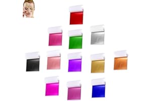 Mystiqut 240 Pcs Gold Leaf Sheets Foil Paper for Crafting Colored Multipurpose Silver Nails DIY Projects Kit Coloured Makeup Artistic Decoration(12 Colors)