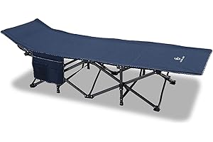 ALPHA CAMP Camp Beds for Adults Oversized Camping Folding Cot Camping Bed Supports 600 lbs Portable Camp Bed Heavy Duty Camp Cot with Carry Bag,Blue