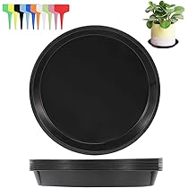 5x Blumentopf-Untersetzer 25cm - Rund, Schwarz, Aus Kunststoff Für Innen & Außen