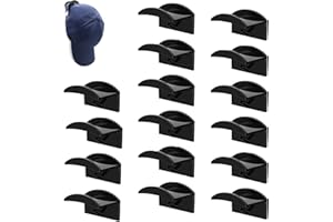 LIGHT FEATHER 16 Stück Cap Halterung Wand Wandmontage Huthalter Selbstklebende Huthalter Kappenhalter Selbstklebende Hut-Organizer Hutständer Für Baseballkappen Für Verschiedene Mützen, Kopfhörer, Schlüsselanhänger