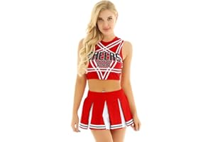 Rswnyirn Women School Girls Cheerleading Sports Dance Outfit Athletic Suit for Ball Game Performance