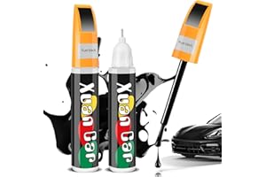 PENRITER 2 Pièces Stylo Retouche Peinture 24Ml, Retouche Peinture Voiture, Stylo Retouche Voiture Carrosserie, Stylos Réparation des Rayures Auto De Peinture, Solution Rapide pour Carrosserie (Noir Brillant)