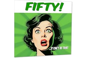 PURPLE FOX Zabawna kartka na 50. urodziny dla kobiet - styl komiksowy - kartki urodzinowe dla przyjaciółki mamy siostrzenicy w wieku 50 lat pięćdziesiąta jej ciocia kobieta