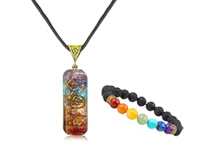 LILINGYU 7 Chakra Healing Crystals Necklace Bracelet Jewelry Set for Women Men, Reiki Healing Natural Stone Necklace Bracelet for Healing Protection Positive Energy Yoga Meditation Balancing