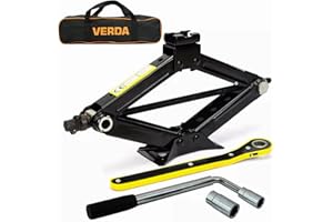 VERDA Scherenwagenheber 1500kg, 1,5T, 115-370 für PKW SUV MPV Wagenheber Rangierwagenheber Heber mit Ratsche, Radmutternschlüssel, Aufbewahrungstasche Auto SN3555