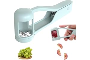 EZRANOVA Grape Cutter Tool,Stainless Steel Blades Quarter Grape Slicer, Grape Cutter for Toddlers Grape Tomato Cherry Strawberry Cutter Into Tools for Vegetable Fruit Salad,Slicer Kitchen Gadget (Blue)
