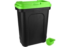 EMTEC Pet Food Storage Container Animal Cat Dog Dry Food Bird Seeds Bin Box Tub (35L Large, Green)