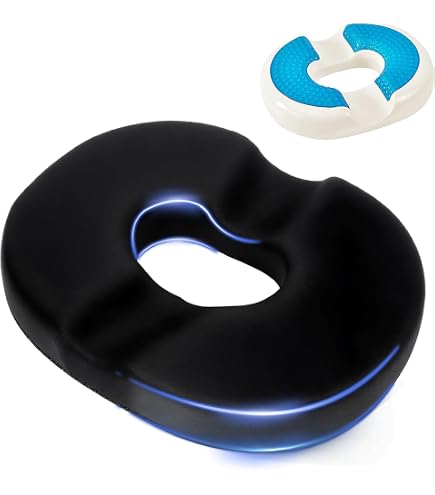 Cuscino Ortopedico A Ciambella Per Sedia Ufficio E Auto, Memory Foam Con Fodera Rimovibile, Antiscivolo, Per Emorroidi, Coccige, Sciatica E Gravidanza, Grigio - 5