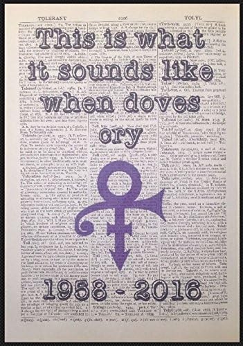 Parksmoonprints Prince When Doves Cry Song Lyrics Music Vintage Dictionary Wall Art Print Picture Symbol Legend Love Romance Gift Purple