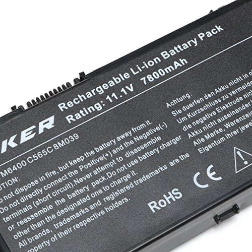 SIKER® High Performance 9Cell Akku für Dell Precision M6400 M6500, passt C565C DW554 F678F G102C J012F KR854 P267P 5K145 8M039 312-0868 312-0873 – 12 Monate Garantie [Li-ion 11.1V 87WH] - 3