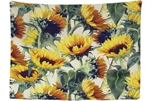 Ulticool - Nature Tournesol Retro Fleurs - Tapisserie murale - 200x150 cm - Grande tapisserie – Poster – Rideau - Décoration – Toile - Peinture - Accessoires Tapestry Divider chambre