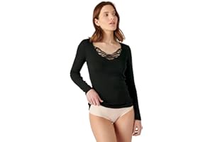 Damart Tee-Shirt Manches Longues, Guipure T-Shirt Femme