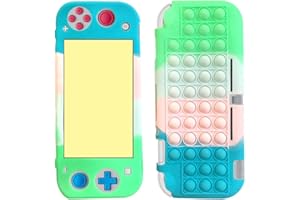 SDTEK Funda Compatible con Nintendo Switch Lite, Bubble Pop De Silicona Suave Fidget Case (Verde/Rosa/Azul)