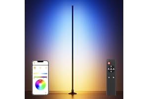 FULEN Floor Lamp, LED Corner Lamp for Living Room, Floor Light for Bedroom/Gaming Room, Modern Standing Lamp with Smart APP/Remote Control, RGB Color Changing with Music Sync