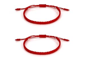 FAJUXIS Bracciale Portafortuna Donna,Braccialetti Rossi 2 Pezzi,Regalo Amica,Regali Di Coppia,Bracciale Filo Rosso Del Destino,Bracciale Tibetano Buddista,Regalo Migliore Amica,Idee Regali Natale Donna Vajra