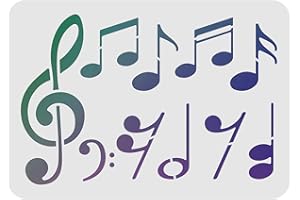 FINGERINSPIRE Plantilla de notas musicales de 29,7 x 21 cm, plantillas rectangulares reutilizables para pintar en madera, suelo, pared y azulejos