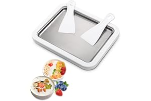 XESPIS Płyta do robienia lodów ze szpachelką, maszyna do samodzielnego zrobienia lodów, sorbetów, mrożonego jogurtu itd.