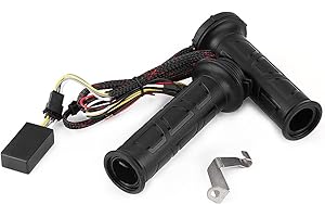 EVGATSAUTO Poignées chauffantes électriques, 1 Paire 22 mm (7/8 Pouces) Puissance réglable (12W-24W) Poignées chauffantes électriques Guidon Chaud et Chaud pour Moto VTT Noir
