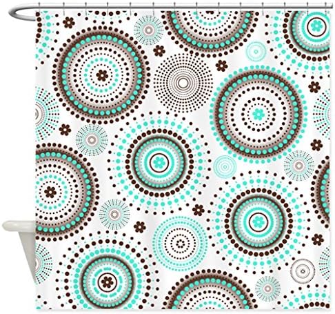 eikleom Turquoise Circles Shower Curtain 180x180cm Waterproof Polyester