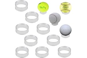 AUXPhome 1-1/2" Acrylic Clear Display Stands Pedestal Holders Ring for Golf Ball Baseball Softball Tennis Spheres Ball Round Object Soccer Softballs Egg Stays on The Rack. no Ball - （Pack of 10）