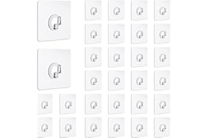 ESTEOPT Magiczne haczyki samoprzylepne, 30 sztuk, przezroczyste, bez wiercenia, magiczne haczyki, wodoodporne, samoprzylepne haczyki kuchenne, przezroczyste, magiczne haczyki samoprzylepne, do kuchni,