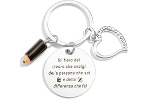 BOMEON Regalo per Insegnante Portachiavi Regalo Maestra Fine Anno Regali Originali Maestre Fine Anno Idee Regali Maestre Natale Compleanno Grazie San Valentino Regali per Maestre Asilo Elementare Collega