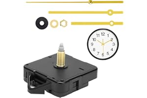 CAISYE Mecanismos de Movimiento de Relojes Silencioso, 24mm Mecanismo Reloj de Pared, para Reparaciones y Proyectos de Bricolaje, Fáciles de Instalar, Apto para Casa, Oficina, Escuela y Tienda (Oro)