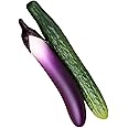 BPA 2 Pcs High Simulation Soft PU Cucumber Eggplant Artificial Fake Vegetable Hotel Restaurant Home kitchen Decoration Props (2 Pcs)