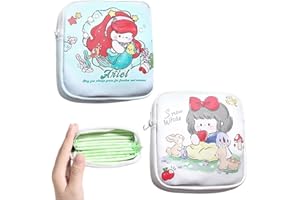 HAZMA 2 Pezzi Porta Assorbenti Da Borsa, 12 * 12Cm Carino Porta Assorbenti, Contenitori Per Assorbenti Igienici, Ricamo Borsa Porta Assorbenti Impermeabile Con Cerniera(A)