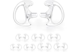 Zeadio Earmould Earpiece Earbud Earplug for Two-Way Radio Coil Tube Audio Kits (Clear, Pair of 8)