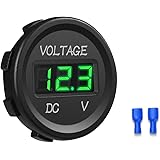 YGL Voltmetro DC 24v / 12v Auto/Moto Impermeabile Tensione Corrente Display a LED con Interruttore On/Off per Auto,Moto,RV,SU