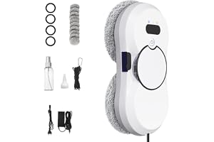 Sinbide Fönsterrengöringsrobot, automatisk fönstertvättsrobot med tre rengöringslägen, dubbel vattenspray, säkerhetssystem och 10 dukar, för alla släta ytor