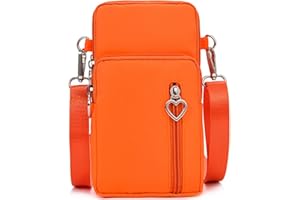 BRINNY Damska torebka, torba na ramię, torba na ramię, ze sztucznej skóry, 3 kieszenie na zamek błyskawiczny, uniwersalna torba na telefon komórkowy do zawieszenia, portfel na telefon komórkowy poniżej 7