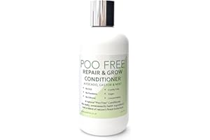 POO FREE - Conditioner Repair & Grow - 99% Natural - Castor, Avocado, Mint. Sulfate/Parabens Free. Gentle, Concentrated. pH 5.5 For Sensitive Skin. 250ml