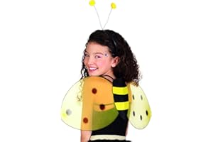 Amakando Bienenflügel und Bienenhaarreif - gelb-schwarz - Bienenkostüm Set | Hummel Verkleidung Biene Kostüm Wespen-Kostüm-Accessoire Damen Bienenkostüm Set