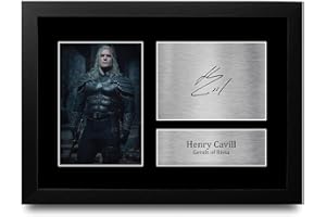 HWC Trading FR A4 Henry Cavill The Witcher Cadeaux Imprimé Signé Autographe Photo pour les fans d’émissions de télévision - A4 Encadré