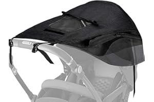AUPOWER Buggy Universal Pram Sunshade with Viewing Window Pushchair for Strollers Pushchairs UV Protection and Water Resistant, Black
