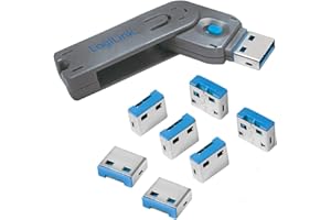 LogiLink AU0045 USB Port-Blocker Schloss (1x Schlüssel und 8x Schlösser) grau
