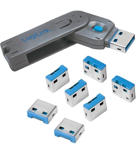 Lot De 10 Bloqueurs De Port USB-A - Sécurité Physique Contre Accès Non Autorisé - Compatible USB 2.0/3.0 - Clé De Déverrouillage Incluse